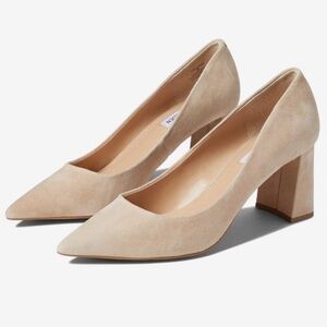Steve Madden nude pointed toe chunky heel tan newbuck size 5 open to offers!